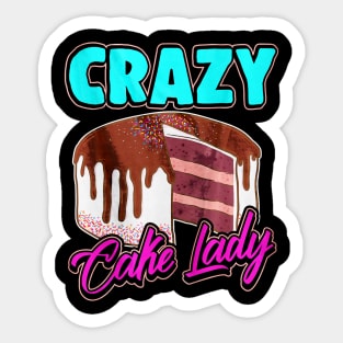 Crazy Cake Lady Sticker